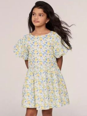 Janie and Jack “The Fleur O’Clock” 100% Cotton Girls Floral Dress, Size 2T